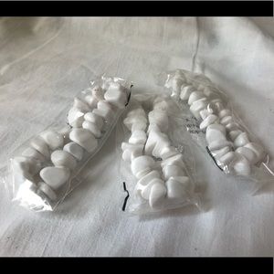Set of 3 New White Stone Bead Elastic Bracelets